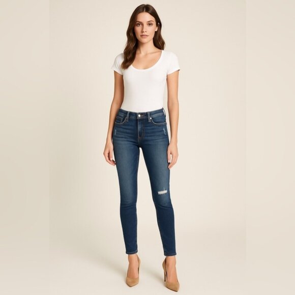 7 For All Mankind “Aubrey” Distressed Skinny Jeans Women’s Size 27 - Picture 1 of 10
